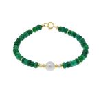 Zonder minimumprijs - Armband - 18 karaat Geel goud Parel -