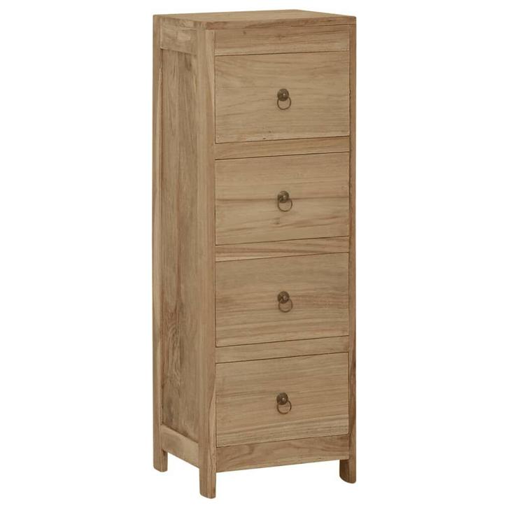 Massief Teak Ladekast 4 Laden | Tweede Kansje | -46% Korting, Huis en Inrichting, Kasten | Ladekasten, 3 of 4 laden, 25 tot 50 cm