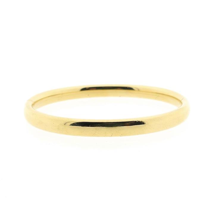 Gouden gladde slavenarmband | Ø 60 mm (tijdloos sieraad), Handtassen en Accessoires, Armbanden, Overige kleuren, Gebruikt, Goud
