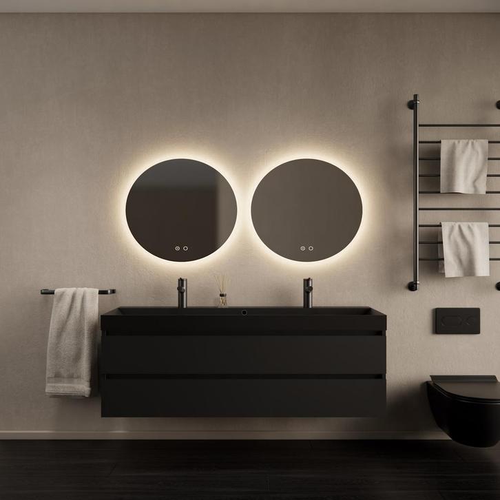 Badkamermeubelset Gliss Design Milan Met Lako Mat Zwarte, Doe-het-zelf en Bouw, Sanitair, Bad, Nieuw, Ophalen of Verzenden