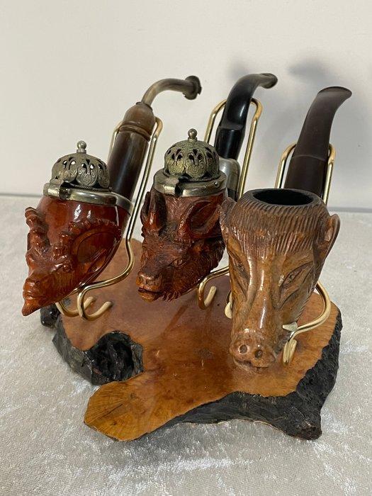Drie Bruyere Pijpen in Standaard - Pijp - Hout, Antiek en Kunst, Curiosa en Brocante