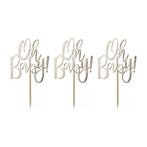 Gouden Cocktailprikkers Oh Baby 7cm 12st, Hobby en Vrije tijd, Verzenden, Nieuw