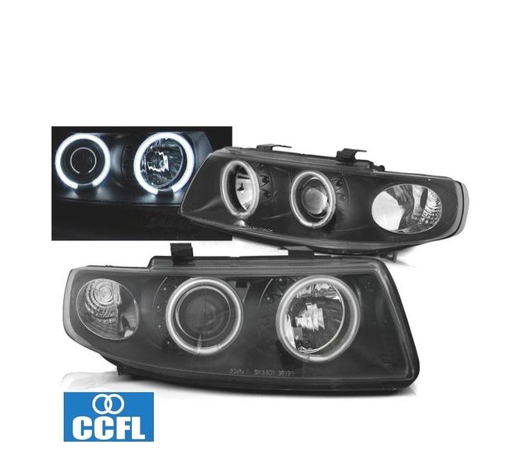 PHARES SEAT LEON TOLEDO 1M 99-05 ANGEL EYES CCFL FOND NOIR, Autos : Pièces & Accessoires, Éclairage, Envoi