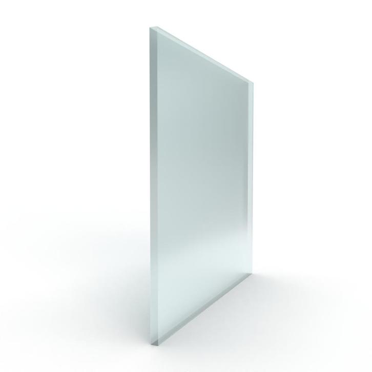 Enkel glas gehard blank melkglas 10 mm geslepen, Doe-het-zelf en Bouw, Glas en Ramen, Nieuw, Verzenden