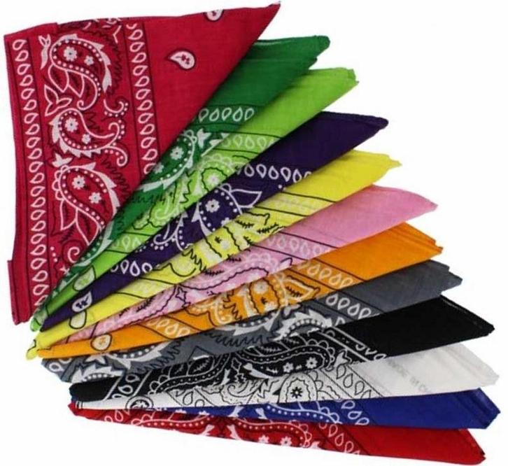 Fako Fashion - Bandana Set - Paisley Bandanas - 12 Stuks, Kleding | Heren, Mutsen, Sjaals en Handschoenen, Verzenden