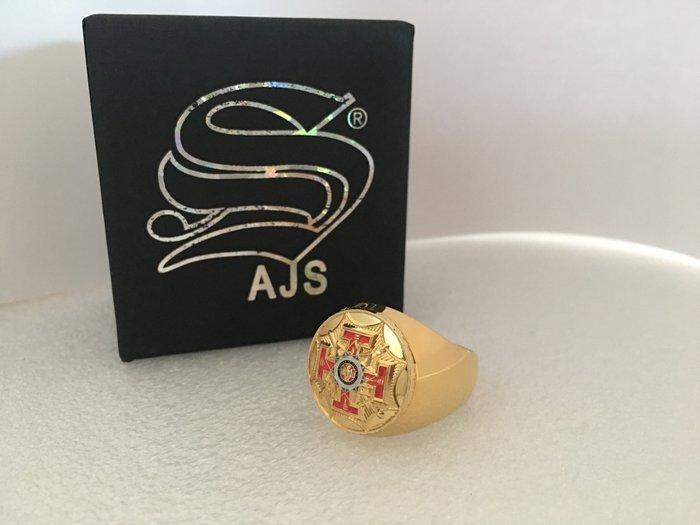 AJS - Supreme Honor Rode Kruis Ring 24kt goud verguld &, Antiek en Kunst, Antiek | Boeken en Manuscripten
