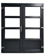 PVC Dubbele deur Basic Plus B.150 x H.204 antraciet., Doe-het-zelf en Bouw, Nieuw, Glas, Minder dan 200 cm, Ophalen of Verzenden