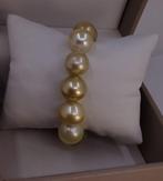 Armband Grote maat - Diep gouden en witte South Sea parels -, Nieuw