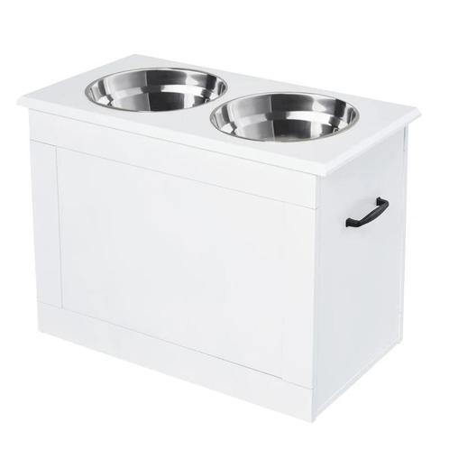TRUUSK Hondenbak Met Opbergruimte 2 Bakjes Voerstation RVS B, Dieren en Toebehoren, Honden-accessoires, Verzenden