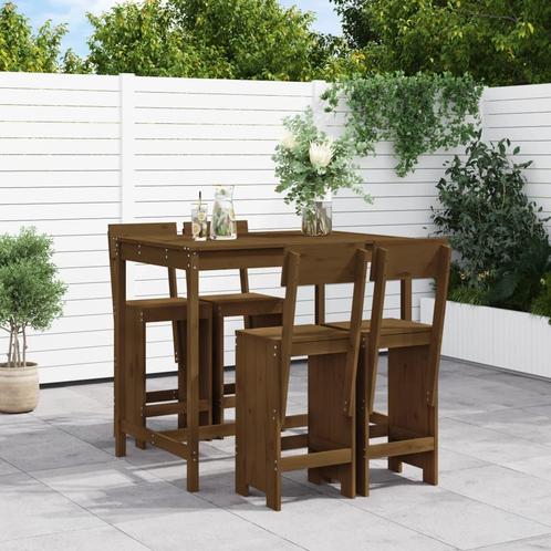vidaXL 5-delige Tuinbarset massief grenenhout honingbruin, Tuin en Terras, Tuinsets en Loungesets, Nieuw, Verzenden