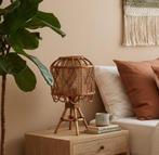 Lamp - Tafellamp Mid-Century Chic in rotan en hout –