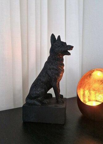 Urn hond Duitse Herder mat zwart + naam hond graveren, Dieren en Toebehoren, Honden-accessoires, Nieuw