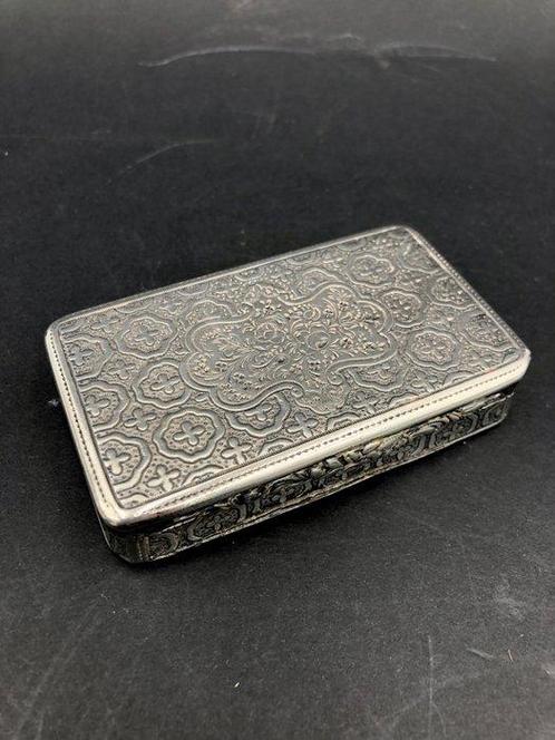 Boîte - Snuffbox - Argent 800 - Silver niello  snuffbox, Antiek en Kunst, Antiek | Zilver en Goud
