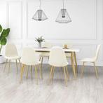 vidaXL Eetkamerstoelen 6 st fluweel crèmewit, Huis en Inrichting, Verzenden, Nieuw