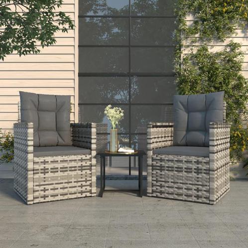 vidaXL Mobilier dextérieur 3 pcs avec coussins Résine, Jardin & Terrasse, Ensembles de jardin, Neuf, Envoi