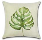 Kussenhoes Groen blad exclusief vulling veelkleurig, Verzenden, Nieuw
