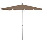 vidaXL Parasol met paal 210x140 cm taupe, Verzenden