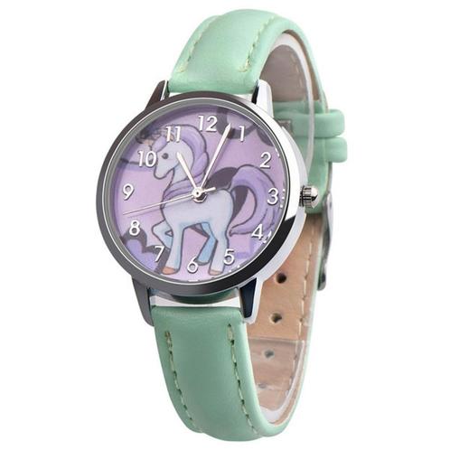 Fako® - Kinderhorloge - Eenhoorn - Unicorn - Groen, Handtassen en Accessoires, Horloges | Kinderen, Verzenden