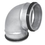 Korte bocht 90º met rubberdichting - geperst - Ø 200mm, Verzenden, Nieuw