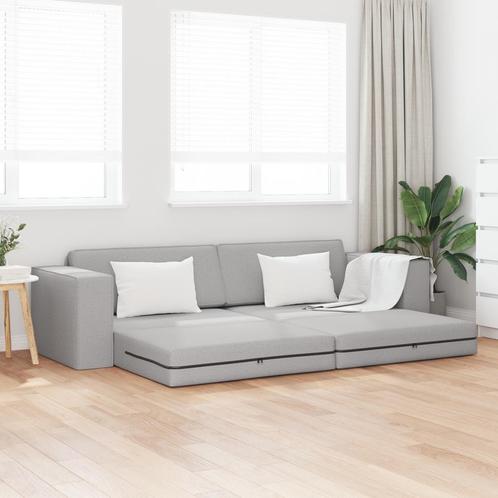 vidaXL Vloersofa Bed 2-in-1 Cloud Grijs 245x150x60.5 cm Stof, Huis en Inrichting, Zetels | Zetels, Nieuw, Verzenden