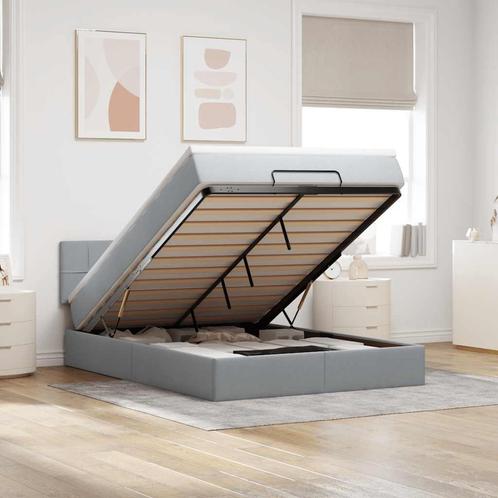 vidaXL Bed met matras 140x190 cm stof lichtgrijs, Huis en Inrichting, Slaapkamer | Bedden, Nieuw, Verzenden