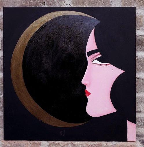 Anguilla Ink - Luna (Moon), Antiek en Kunst, Kunst | Schilderijen | Modern