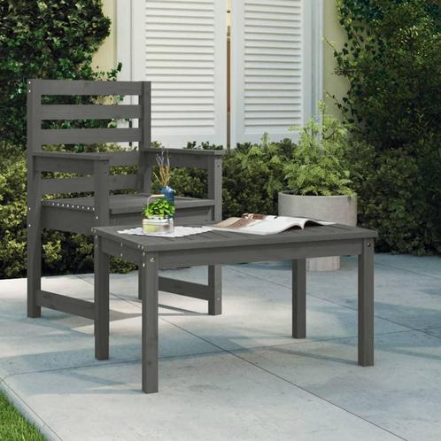 vidaXL Tuintafel 82,5x50,5x45 cm massief grenenhout grijs, Tuin en Terras, Tuintafels, Nieuw, Verzenden