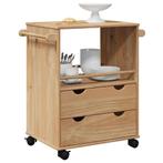 vidaXL Keukentrolley OTTA 59x45x80 cm massief grenenhout, Huis en Inrichting, Keuken | Keukenbenodigdheden, Verzenden, Nieuw