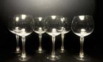 Lalique - Ensemble de 6 verres aux pied satiné - Verre à vin, Antiek en Kunst