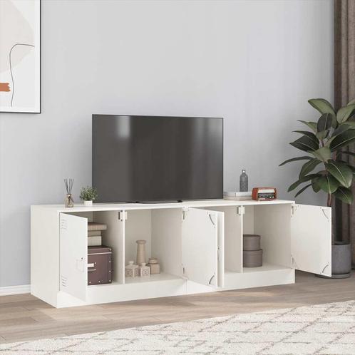vidaXL Tv-meubelen 2 st 67x39x44 cm staal wit, Huis en Inrichting, Kasten |Televisiemeubels, Nieuw, Verzenden