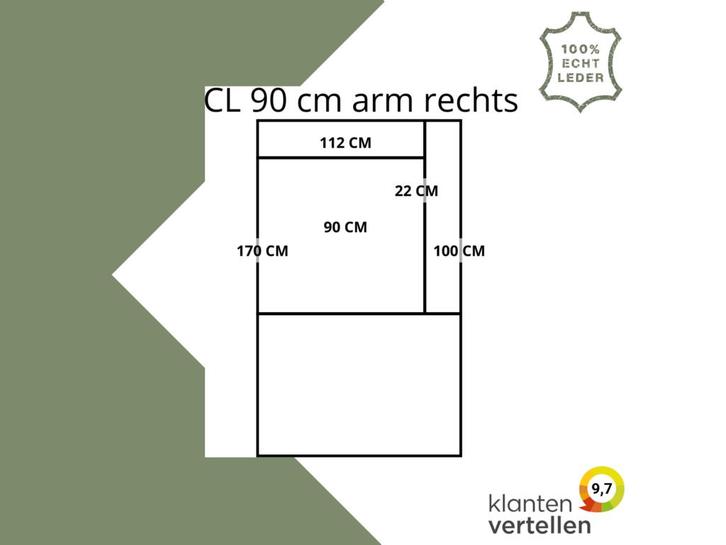 Leren elementenbank Flow - cl 90 arm rechts, Antiek en Kunst, Antiek | Meubels | Stoelen en Sofa's, Ophalen of Verzenden