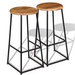 vidaXL Tabourets de bar lot de 2 bois de teck massif, Verzenden, Neuf