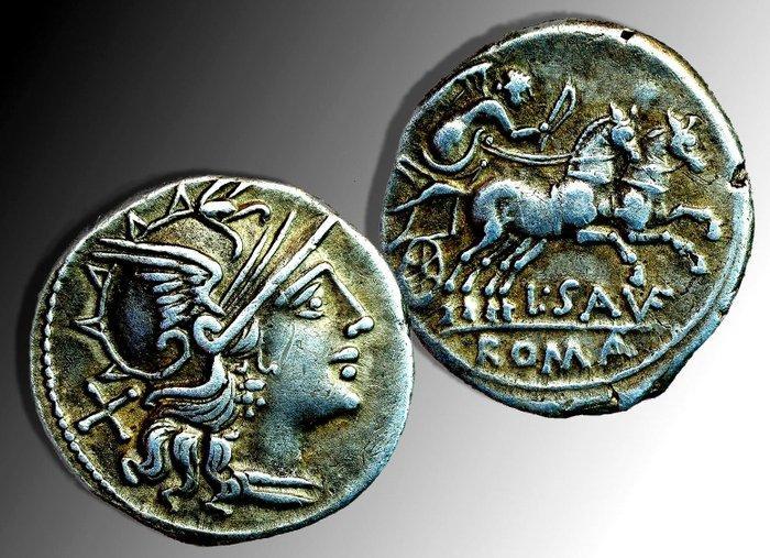 Romeinse Republiek. L. Saufeius, 152 BC. Denarius Rome, Postzegels en Munten, Munten | Europa | Niet-Euromunten