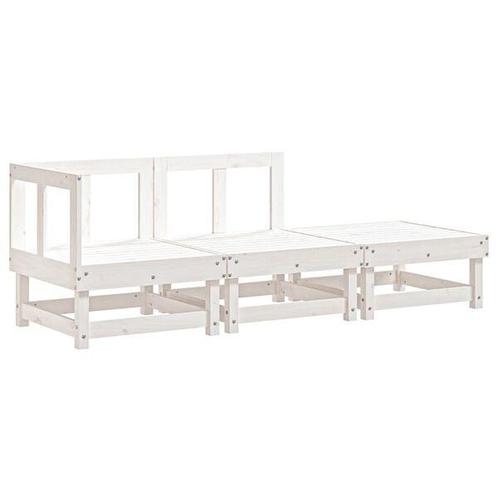 Houten Loungeset Wit - Tweede Kansje - Perfect voor de Pa..., Tuin en Terras, Tuinsets en Loungesets, Nieuw, Hout, Loungeset, 3 zitplaatsen