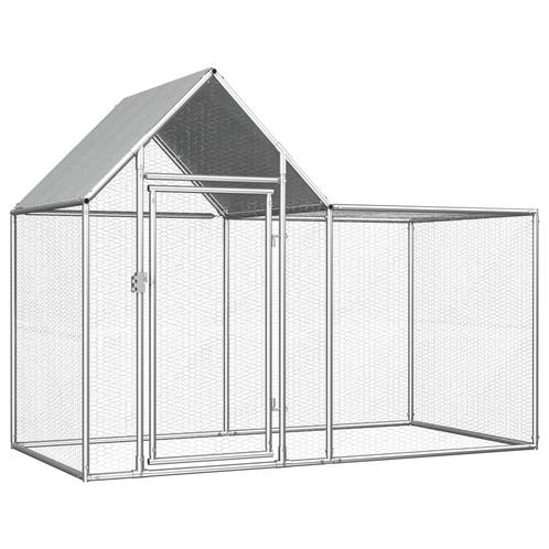 vidaXL Poulailler 2 x 1 x 1,5 m Acier galvanisé, Animaux & Accessoires, Rongeurs & Lapins | Cages & Clapiers, Neuf, Envoi