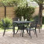 vidaXL Tuinstoelen 4 stuks Stapelbaar Antraciet Staal, Tuin en Terras, Tuinstoelen, Verzenden, Nieuw