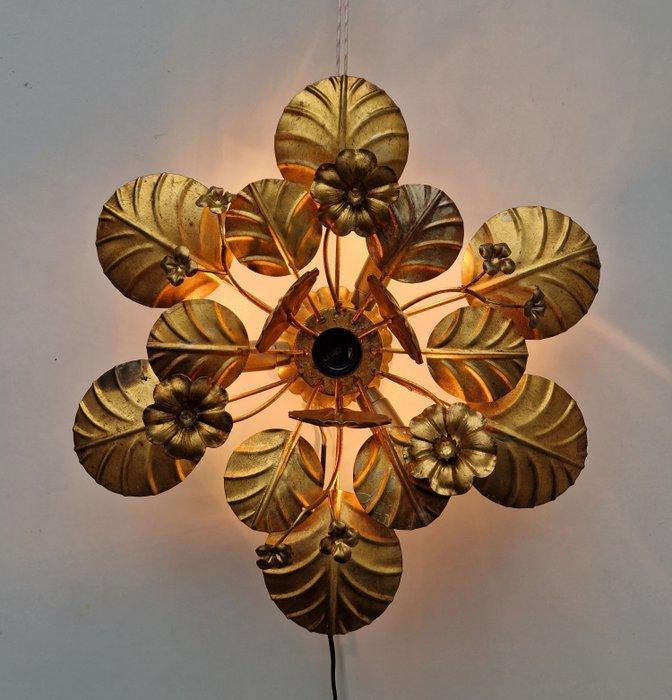 FREE SHIPPING!! - Exceptionele Bladeren Plafonnière in, Antiek en Kunst, Curiosa en Brocante