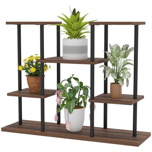 Plantenstandaard - ElegantHome - Meerlaags - Gebrand hout, Tuin en Terras, Bloembakken en Plantenbakken, Nieuw, Ophalen of Verzenden
