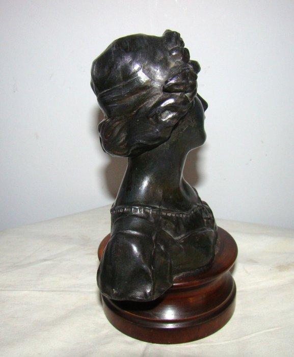 Gustave an Vaerenbergh - sculptuur, jeune fille au bandeau -, Antiek en Kunst, Kunst | Designobjecten