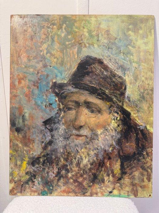 Italiaanse school (XX) - Ritratto di vecchio con barba, Antiek en Kunst, Kunst | Schilderijen | Klassiek