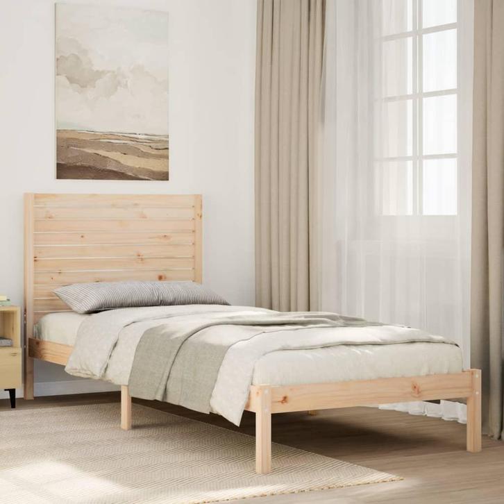 vidaXL Bedframe extra lang zonder matras massief hout 90x210, Huis en Inrichting, Slaapkamer | Bedden, Nieuw, Verzenden