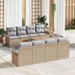 vidaXL 9-delige Tuin Sofa Set met Kussens - Beige - Poly, Verzenden, Nieuw
