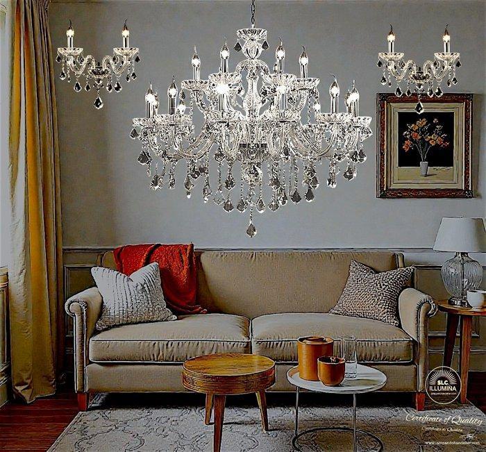 SLC Illumina - MG - Kroonluchter - MT 18 Luci+2 Wandlampen, Antiek en Kunst, Kunst | Designobjecten