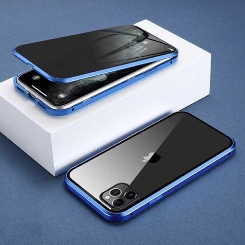 iPhone 8 Plus Magnetisch Privacy Hoesje met Tempered Glass -, Télécoms, Téléphonie mobile | Housses, Coques & Façades | Apple iPhone