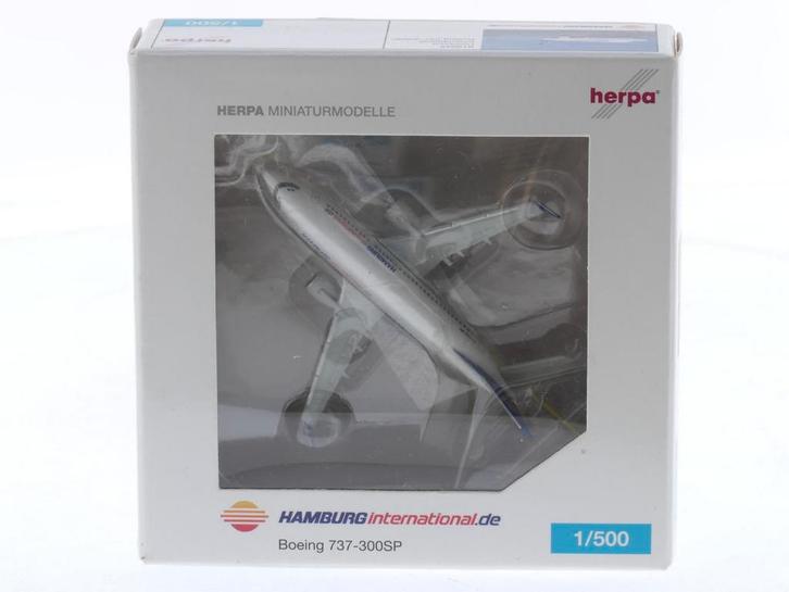 Schaal 1:500 Herpa 515542 Boeing 737-300SP Hamburg Intern..., Hobby en Vrije tijd, Modelbouw | Vliegtuigen en Helikopters, Zo goed als nieuw