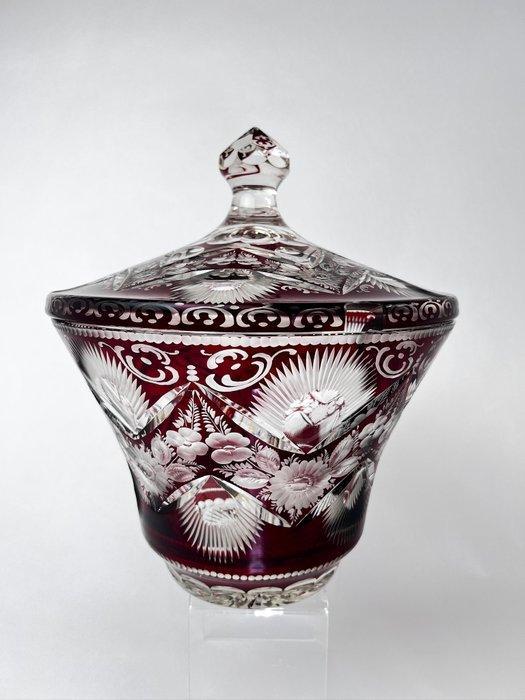 Kom - hand cut and engraved Large richly engraved - Kristal, Antiek en Kunst, Antiek | Meubels | Tafels