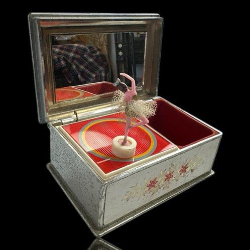Sieradendoos - Emaille, Plastic - Muziekdoos met ballerina, Antiek en Kunst, Curiosa en Brocante