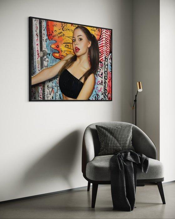 Anne Dias - Graffiti Muse for the Platforms, Antiek en Kunst, Kunst | Schilderijen | Modern