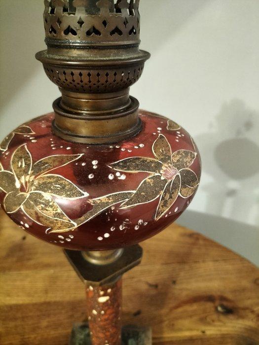 HS Allemagne - Petroleumlamp - Glas, Steen, Messing, porfier, Antiek en Kunst, Curiosa en Brocante