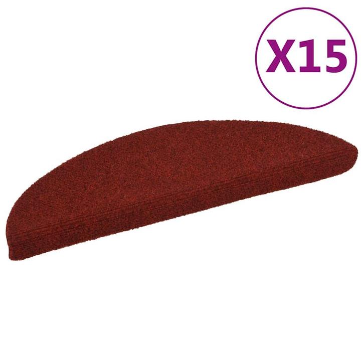 vidaXL Trapmatten Zelfklevend 15 stuks 56x17x3 cm Bordeaux, Doe-het-zelf en Bouw, Ladders en Trappen, Nieuw, Verzenden